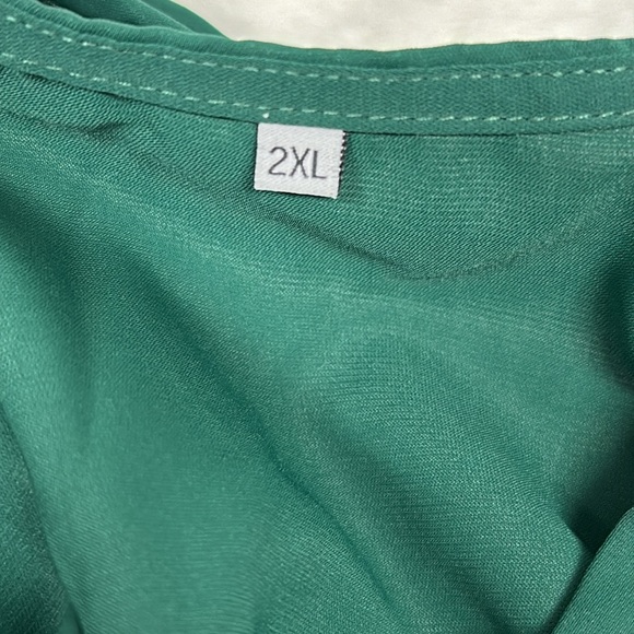 Women's Dress Sleeve Layer Hem Belted Short Dress V Neck Wrap A-Line Casual 2XL - Picture 9 of 11